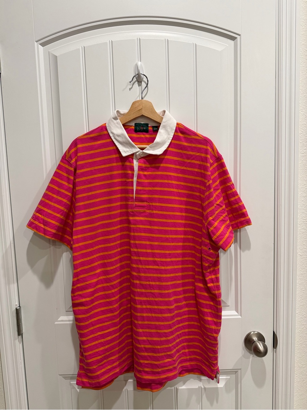 J. Crew Red Oarsman Tag Men's Short Sleeve Polo Shirt Size XL Rare Vintage